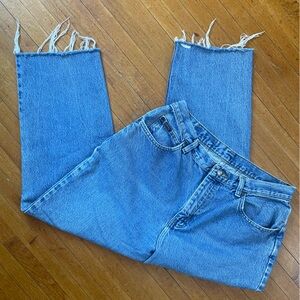 Women's Blue Cropped distressed Jeans